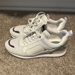 MICHAEL Michael Kors White and Silver Sneakers